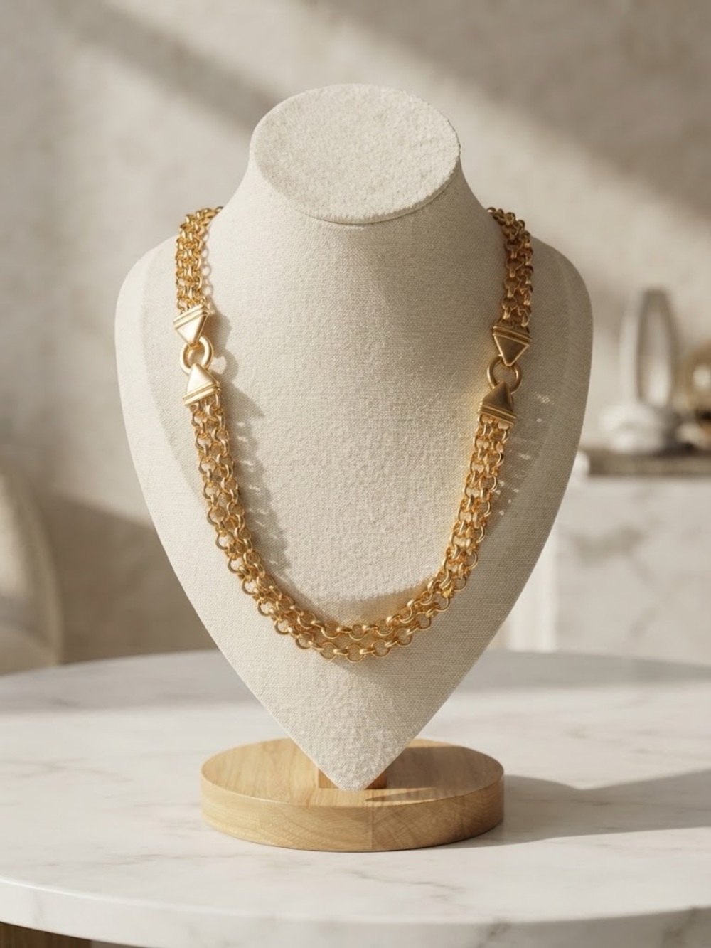 Vintage XCV Runway Liz Claiborne Gold-Tone Statement Necklace